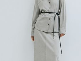 Рубашка из искусственной замши, Серый