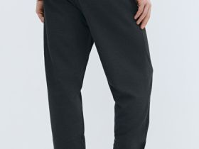Брюки слим из трикотажа, Черный