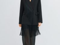 Полупрозрачные брюки из органзы, Черный