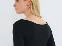 Боди из вискозы, Черный