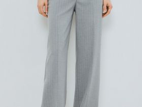 Широкие брюки из поливискозы, Серый