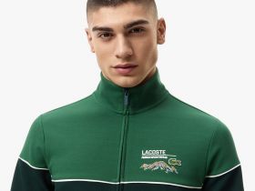 Мужской хлопковый свитшот Lacoste приталенного кроя