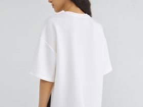 Футболка оверсайз с разрезами, Бежевый