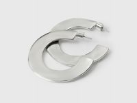 Серьги с эффектом мятого металла, Серебряный