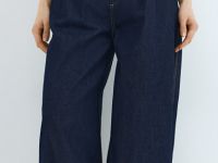 Джинсы-алладины с высокой посадкой, Синий