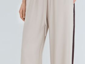 Прямые брюки с лампасами, Бежевый