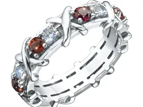 Кольцо из серебра с гранатами э0666кц06163900