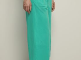 Укороченные брюки из конопляной ткани с хлопком