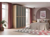 Распашной шкаф Флавир 4-160x250 Рогожка Графитовый