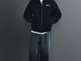 Вельветовая куртка на молнии для мальчиков, Черный