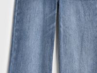 Утеплённые широкие джинсы с эффектом стирки для девочек, Синий