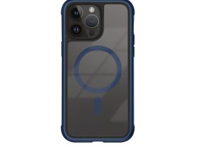 Чехол-накладка Kzdoo Mag Ares Magsafe для iPhone 14 Pro пластиковый (темно-синяя рамка)