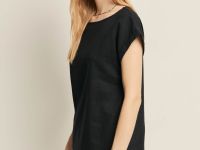 Блузка с коротким рукавом и добавлением льна