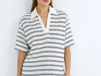 Трикотажное поло из вискозы, Бежевый