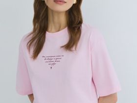Футболка с принтом, Розовый