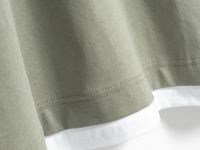 Футболка из плотного хлопка с контрастными деталями, Зеленый