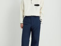 Утепленные брюки широкого кроя с утяжниками по низу