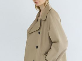 Укороченная куртка-тренч, Бежевый