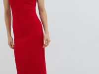 Платье миди, Красный