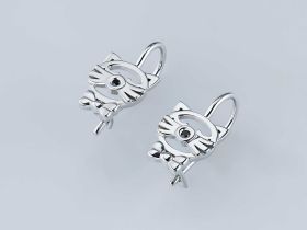 Серьги из белого золота с бриллиантами э0901сг11211009