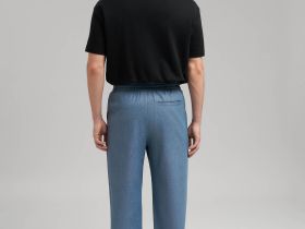 Брюки прямого кроя со льном