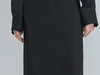 Атласная юбка миди А-силуэта, Черный