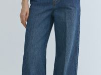 Широкие джинсы Wide leg с высокой посадкой, Синий