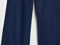 Широкие джинсы высокой посадки с декоративными пуговиицами, Синий