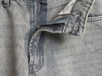 Широкие джинсы с высокой посадкой, Серый