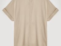 Блузка с коротким рукавом и воротником-стойкой