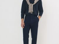 Поло с длинным рукавом, Синий