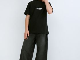 Футболка с принтом для мальчиков, Черный