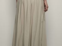 Юбка А-силуэта с поясом на резинке и боковыми разрезами