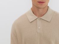 Поло с длинным рукавом, Бежевый