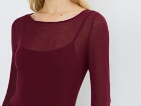 Вязаное платье с поясом, Фиолетовый