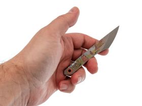 Скелетный нож N.C.Custom Киридаши Koi Винни-Пух #1, сталь AUS-8, ножны оранжевый Kydex