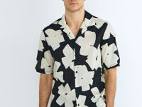 Рубашка из хлопка с принтом, Бежевый