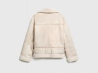 Дублёнка из искусственной замши с мехом для девочек, Бежевый