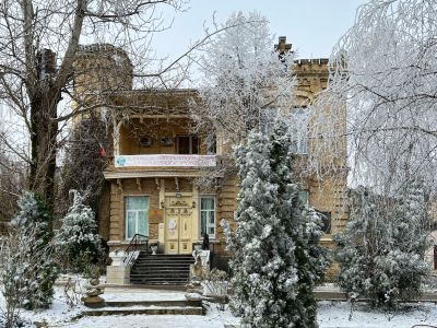 Здание педучилища, где в 1924 году с балкона выступала К. Цеткин перед жителями поселка  Каррас