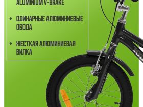 Детский велосипед Pifagor Pro Line 16, год 2024, цвет Черный