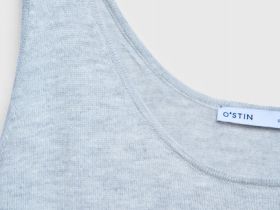 Вязаная майка с кашемиром, Серый