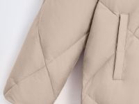 Пуховое пальто с воротником-стойкой и капюшоном