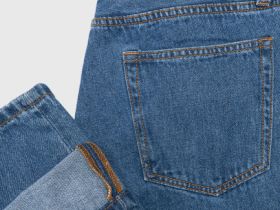 Прямые джинсы, Синий