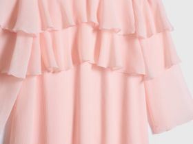 Платье мини А-силуэта с воланами, Оранжевый