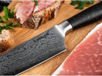 Поварской кухонный шеф нож Boker Meisterklinge, сталь дамаск, рукоять дуб