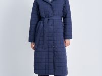 Утепленное пальто с поясом