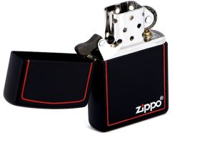 Зажигалка ZIPPO Classic с покрытием Black Matte, латунь/сталь, чёрная с лого, матовая, 36x12x56 мм