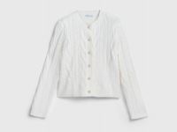 Кардиган из пряжи с шерстью, Бежевый