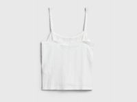 Майка пижамная из ажурного трикотажа для девочек, Белый