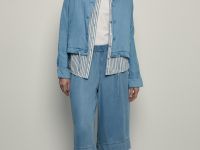 Джинсовые брюки-кюлоты из тенселя